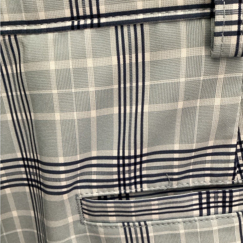 Blue patterned PGA shorts